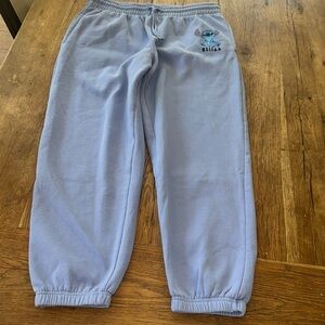 Disney Stitch Sweatpants Large Purple Drawstring Sweatpants Joggers